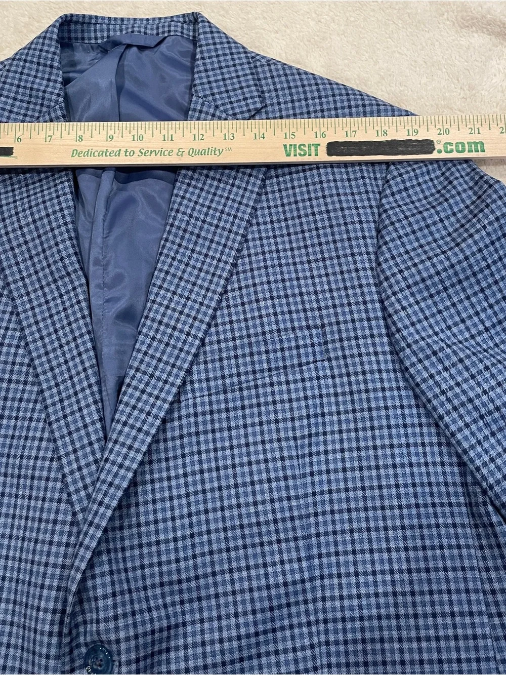 Hart Schaffner Marx Guabello Sobrius Wool Blazer Sport Coat Blue Check Men 48R